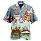 Hawaiian Shirt / Adults / S Christmas Cute Santa Claus Go Fishing - Hawaiian Shirt - Reefox