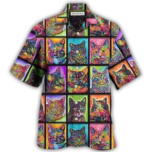 Hawaiian Shirt / Adults / S Cat Sykel Crazy For Cats Kitty - Hawaiian Shirt - Reefox