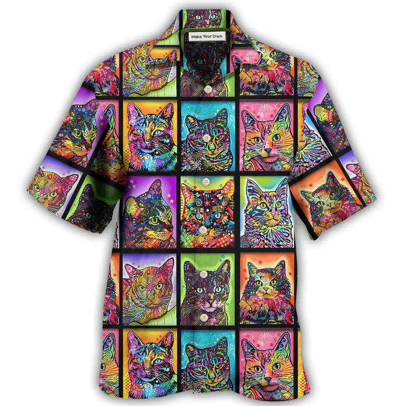 Hawaiian Shirt / Adults / S Cat Sykel Crazy For Cats Kitty - Hawaiian Shirt - Reefox