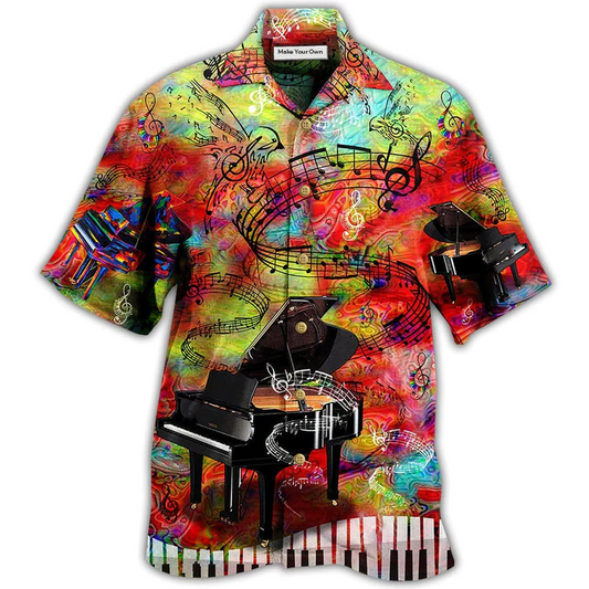 Hawaiian Shirt / Adults / S Piano Music Piano Guide You To The World - Hawaiian Shirt - Reefox
