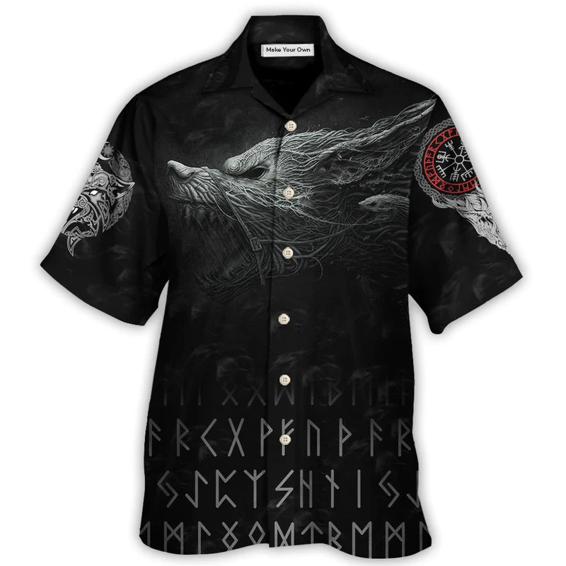 Hawaiian Shirt / Adults / S Viking Warrior Blood Black Style - Hawaiian Shirt - Reefox