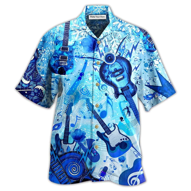 Hawaiian Shirt / Adults / S Guitar Music So Cool Style - Hawaiian Shirt - Reefox