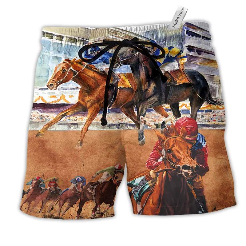 Beach Short / Adults / S Horse Racing So Amazing - Beach Short Reefox - Owls Matrix LTD