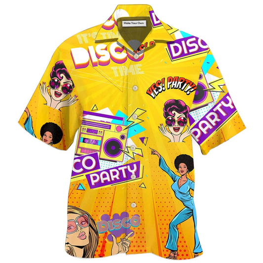 Hawaiian Shirt / Adults / S Disco It's Time To Party - Hawaiian Shirt - Reefox