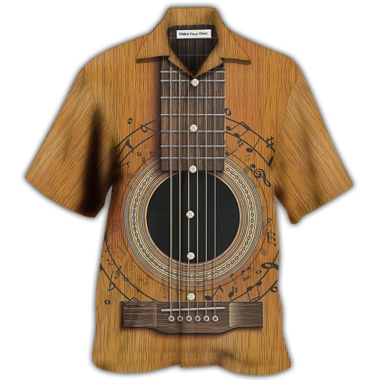 Hawaiian Shirt / Adults / S Guitar Old Retro Music Lover - Hawaiian Shirt - Reefox