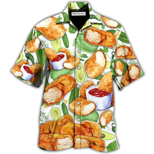 Hawaiian Shirt / Adults / S Food Lover Chicken Nugget Make Me Happy - Hawaiian Shirt - Reefox