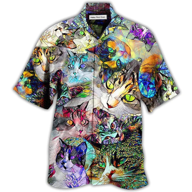 Hawaiian Shirt / Adults / S Cat Amazing Stained Glass - Hawaiian Shirt - Reefox