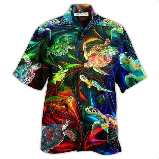 Hawaiian Shirt / Adults / S Turtle Amazing Neon Flash - Hawaiian Shirt - Reefox
