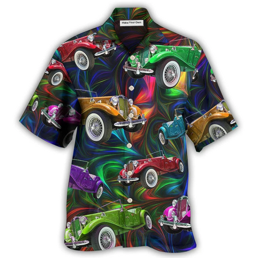 Car Retro Colorful Vibe - Hawaiian Shirt - Reefox