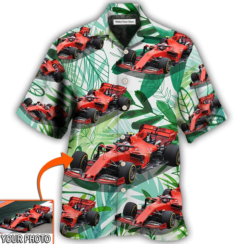 Hawaiian Shirt / Adults / S Car Formula One Tropical Custom Photo - Hawaiian Shirt - Reefox