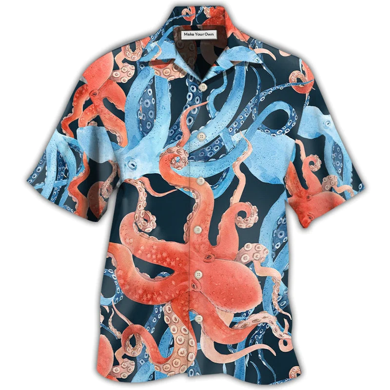 Hawaiian Shirt / Adults / S Octopus Colorful Ocean Life Basic - Hawaiian Shirt - Reefox
