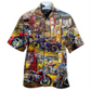 Hawaiian Shirt / Adults / S Motorcycle In The Field In The Sunset - Hawaiian Shirt - Reefox