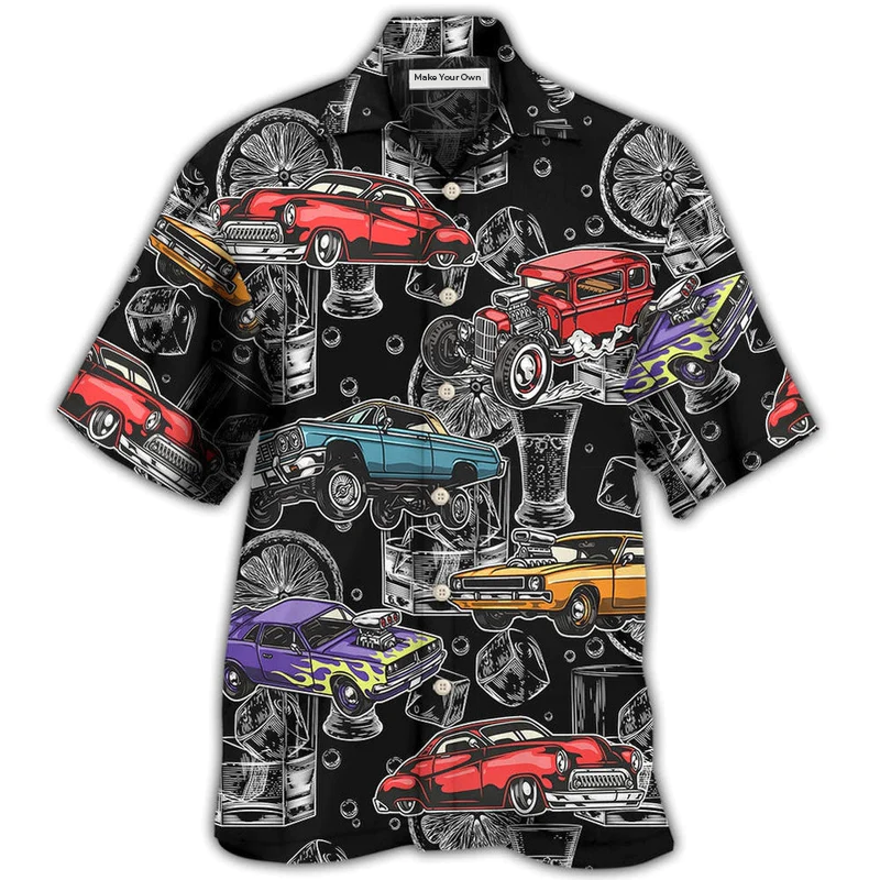 Hawaiian Shirt / Adults / S Car I Like Muscle Cars And Whiskey - Hawaiian Shirt - Reefox
