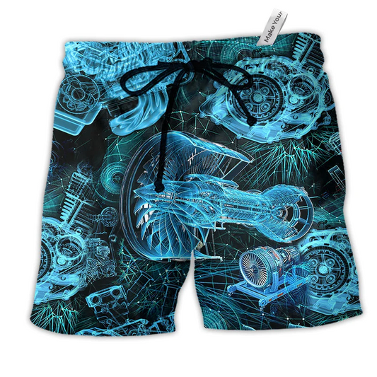 Beach Short / Adults / S Engines So Amazing Blueprint - Beach Short Reefox - Owls Matrix LTD