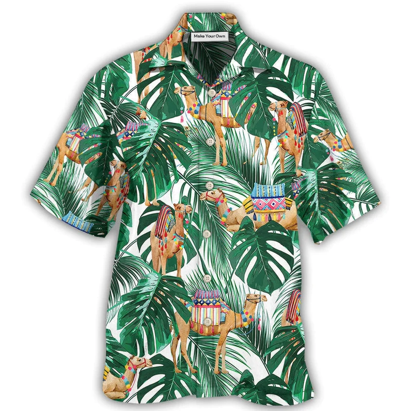 Hawaiian Shirt / Adults / S Camel In Tropical Forest - Hawaiian Shirt - Reefox