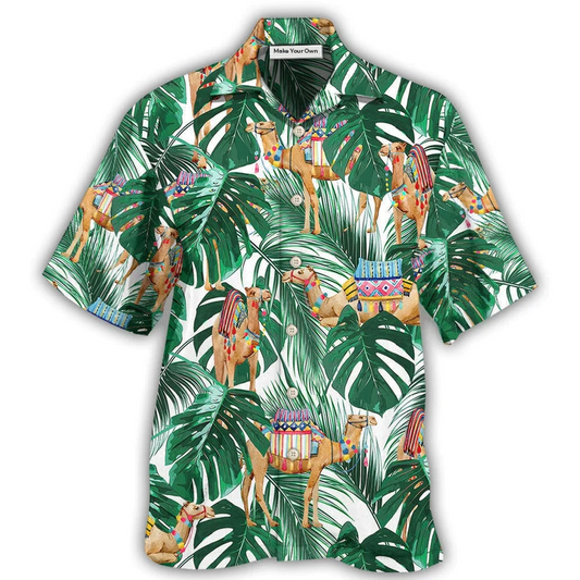 Hawaiian Shirt / Adults / S Camel In Tropical Forest - Hawaiian Shirt - Reefox