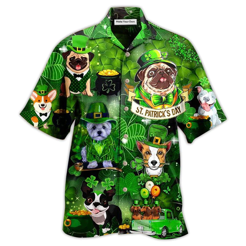 Hawaiian Shirt / Adults / S Irish Dogs Love Irish - Hawaiian Shirt - Reefox