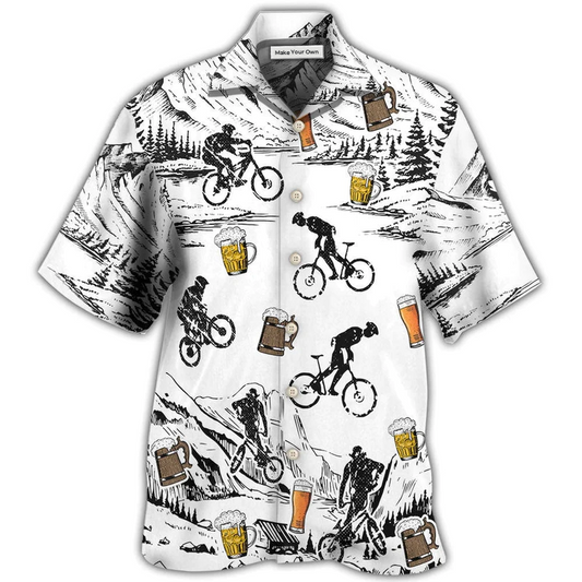 Hawaiian Shirt / Adults / S Beer I Like Beer And Mountain Bikes - Hawaiian Shirt - Reefox
