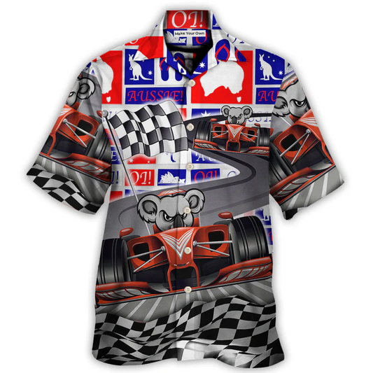 Koala Racing Formula One Car Racing Australian Vibe - Hawaiian Shirt - Reefox