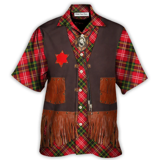 Hawaiian Shirt / Adults / S Christmas Santa Cowboy Vintage Style - Hawaiian Shirt - Reefox