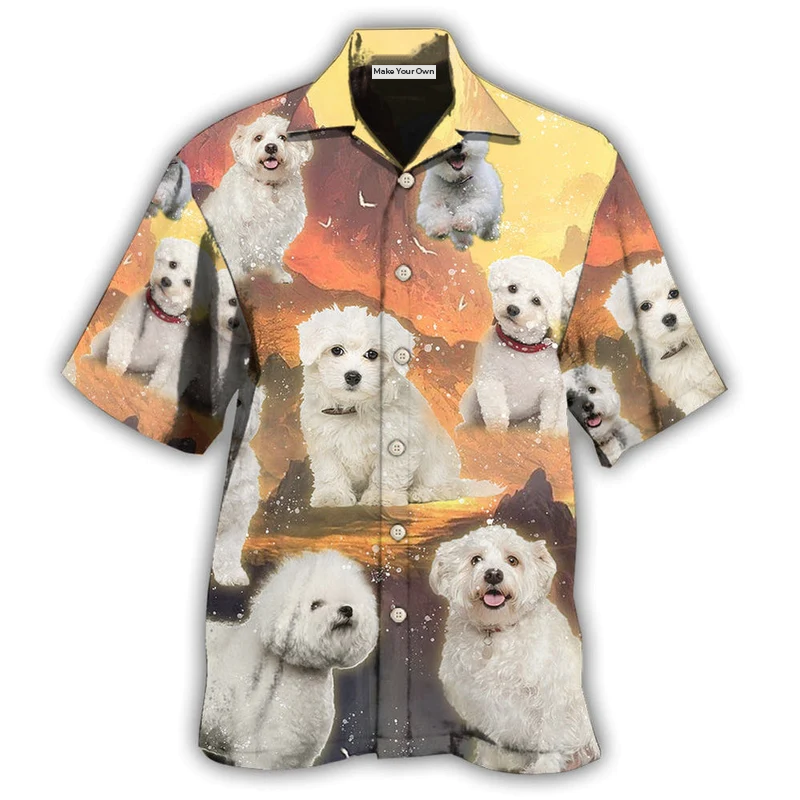 Hawaiian Shirt / Adults / S Bichon Frise Dog Lovely Sunset - Hawaiian Shirt - Reefox