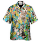 Hawaiian Shirt / Adults / S Cat With Flowers - Hawaiian Shirt - Reefox