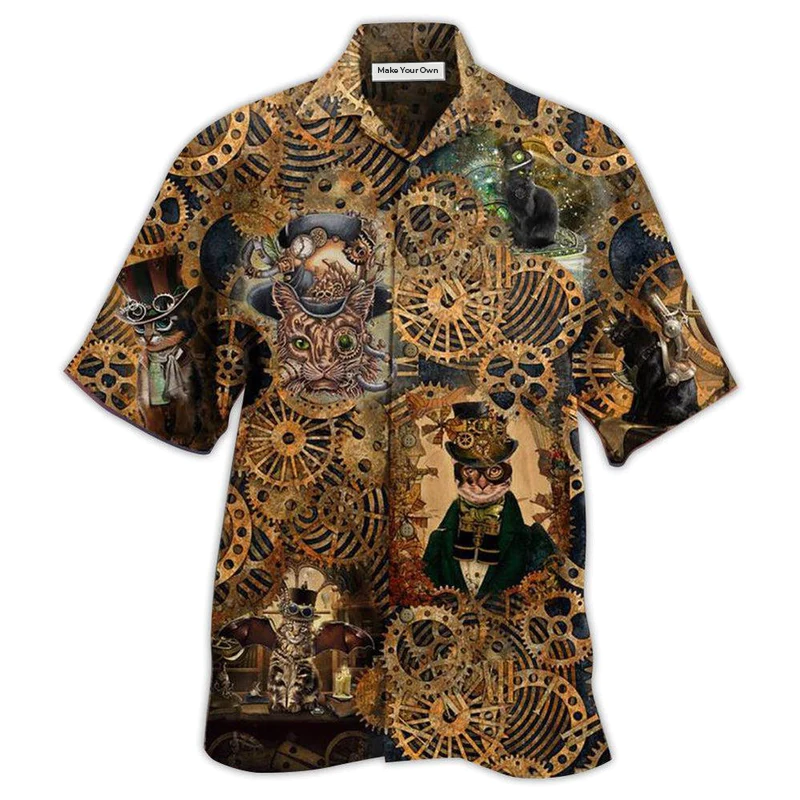 Hawaiian Shirt / Adults / S Cat Love Machine Vintage - Hawaiian Shirt - Reefox