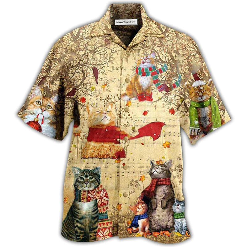 Hawaiian Shirt / Adults / S Cat In The Melody Of Life - Hawaiian Shirt - Reefox