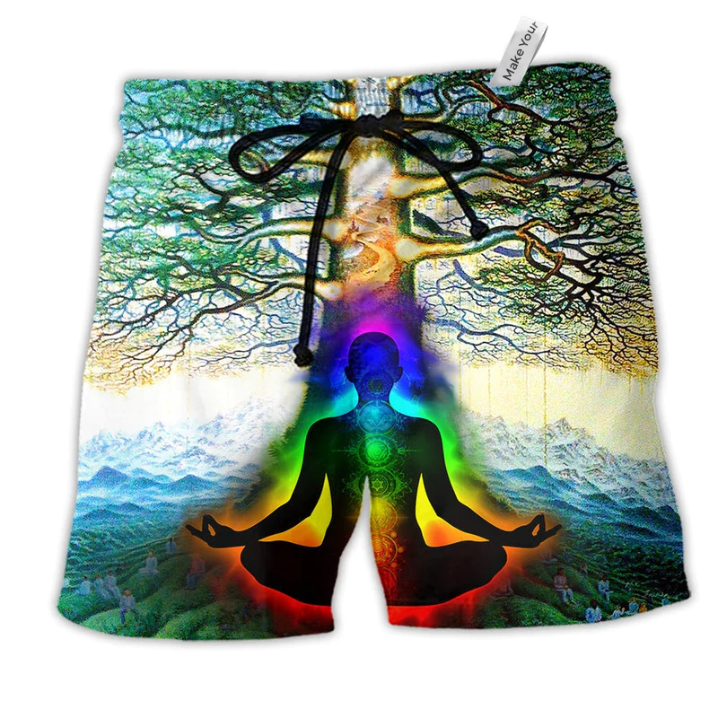 Beach Short / Adults / S Yoga Peace Comes From Inside Tree Of Life - Beach Short Reefox - Owls Matrix LTD