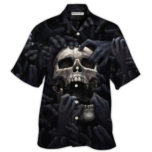 Hawaiian Shirt / Adults / S Skull Dark Screaming Hell's Hand - Hawaiian Shirt - Reefox