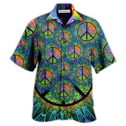 Hawaiian Shirt / Adults / S Hippie Peace Life Color - Hawaiian Shirt - Reefox