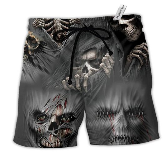 Beach Short / Adults / S Skull What Scares You Excites Me Dark - Beach Short Reefox - Owls Matrix LTD
