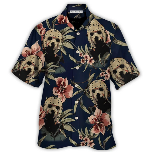 Halloween Jason Voorhees Flower Tropical Style - Hawaiian Shirt