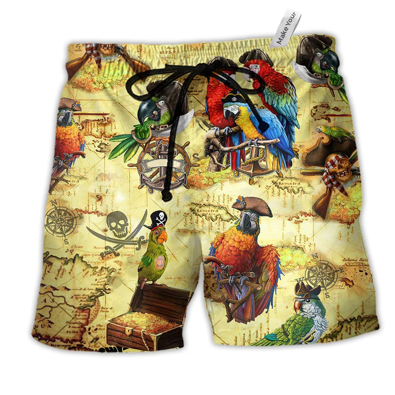 Beach Short / Adults / S Parrot Amazing Pirate Parrots - Beach Short Reefox - Owls Matrix LTD