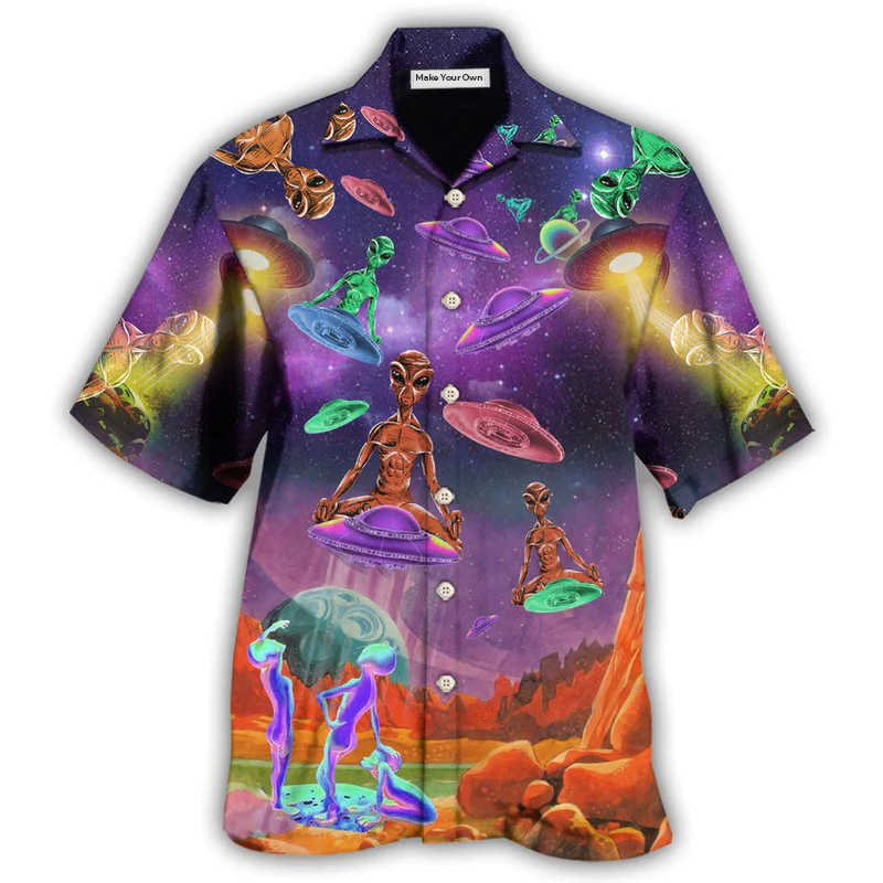 Hawaiian Shirt / Adults / S Alien Galaxy Awesome UFO - Hawaiian Shirt - Reefox