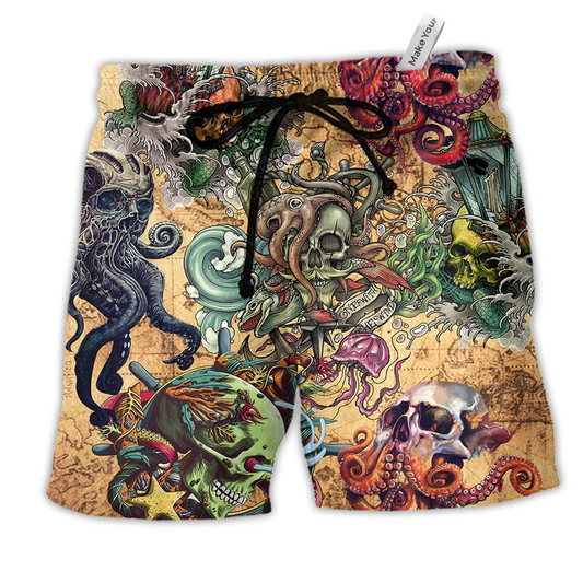 Beach Short / Adults / S Skull Into The Sea - Beach Short Reefox - Owls Matrix LTD