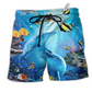 Beach Short / Adults / S Dolphin Amazing Dolphin In The Ocean - Beach Short Reefox - Owls Matrix LTD