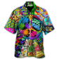Hippie Alien Frogs Love Peace Amazing Style - Hawaiian Shirt - Reefox