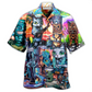 Hawaiian Shirt / Adults / S Tiki It's Time And Cat - Hawaiian Shirt - Reefox