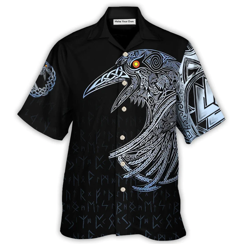 Hawaiian Shirt / Adults / S Viking Huginn And Muninn Birds Norse - Hawaiian Shirt - Reefox