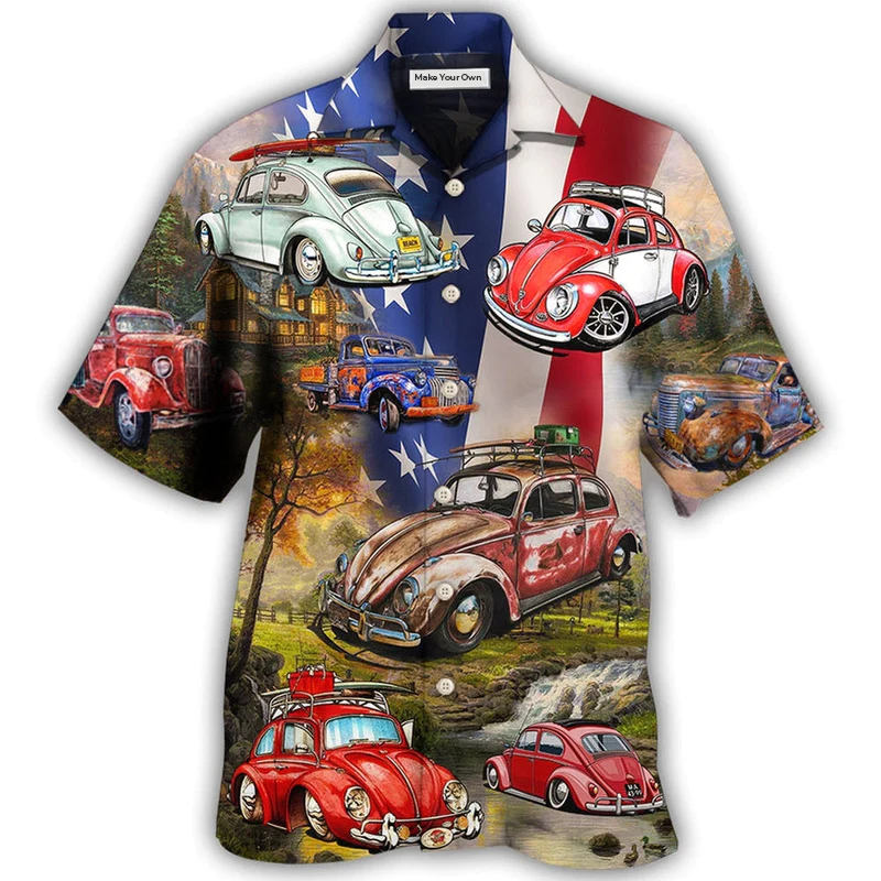 Hawaiian Shirt / Adults / S Camping Independence Day - Hawaiian Shirt - Reefox