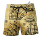 Beach Short / Adults / S Sail Vintage On Ocean - Beach Short Reefox - Owls Matrix LTD