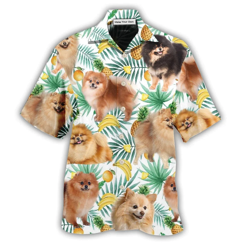 Hawaiian Shirt / Adults / S Pomeranian Dog Banana Tropical Style - Hawaiian Shirt - Reefox