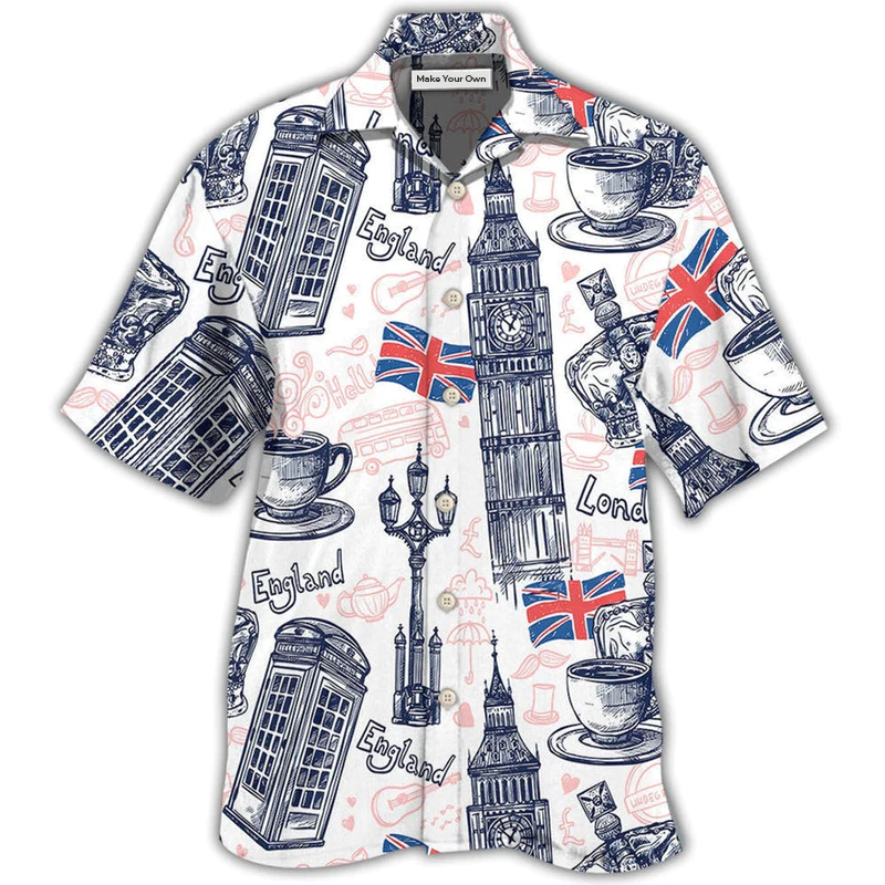 Hawaiian Shirt / Adults / S England Romantic Love It - Hawaiian Shirt - Reefox