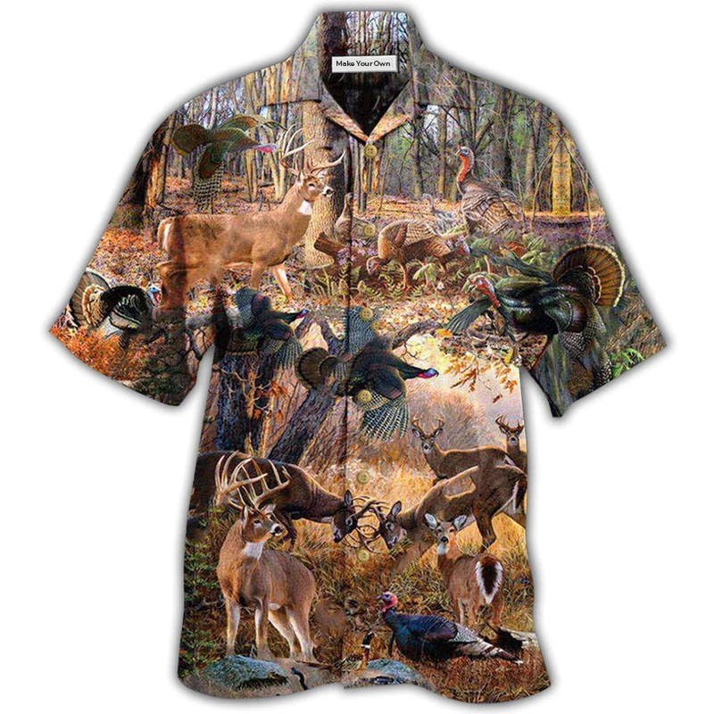 Hawaiian Shirt / Adults / S Animals If It Flies It Dies If It Hops It Drops With Vintage Style - Hawaiian Shirt - Reefox
