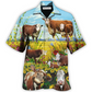 Hawaiian Shirt / Adults / S Cow Hereford Cow Landscape Style - Hawaiian Shirt - Reefox