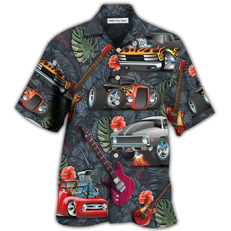 Hawaiian Shirt / Adults / S Hot Rod Guitar I Like Hot Rods And Guitars - Hawaiian Shirt - Reefox