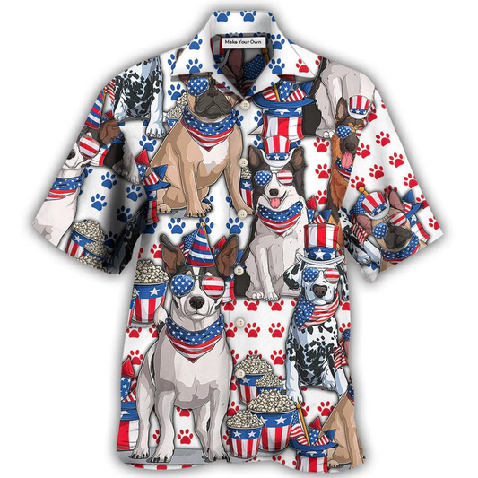 Hawaiian Shirt / Adults / S Dog Independence Day Dogs - Hawaiian Shirt - Reefox