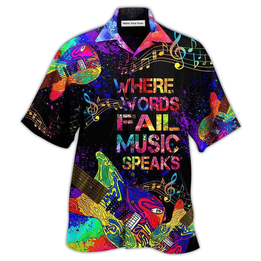 Hawaiian Shirt / Adults / S Music Speaks Style - Hawaiian Shirt - Reefox