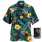 Hawaiian Shirt / Adults / S Black Cat Green Tropical Custom Photo - Hawaiian Shirt - Reefox